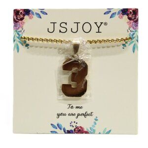 Number Necklace for Athletes Number Chain Stainless Steel Jersey Pendant No. 3